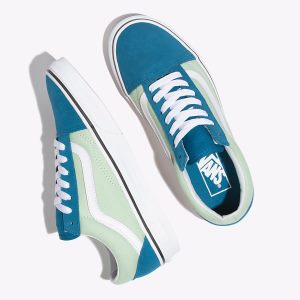 Vans Bayan Spor Ayakkabı 2-Tone Old Skool Mavi/Yeşil | 98656-798